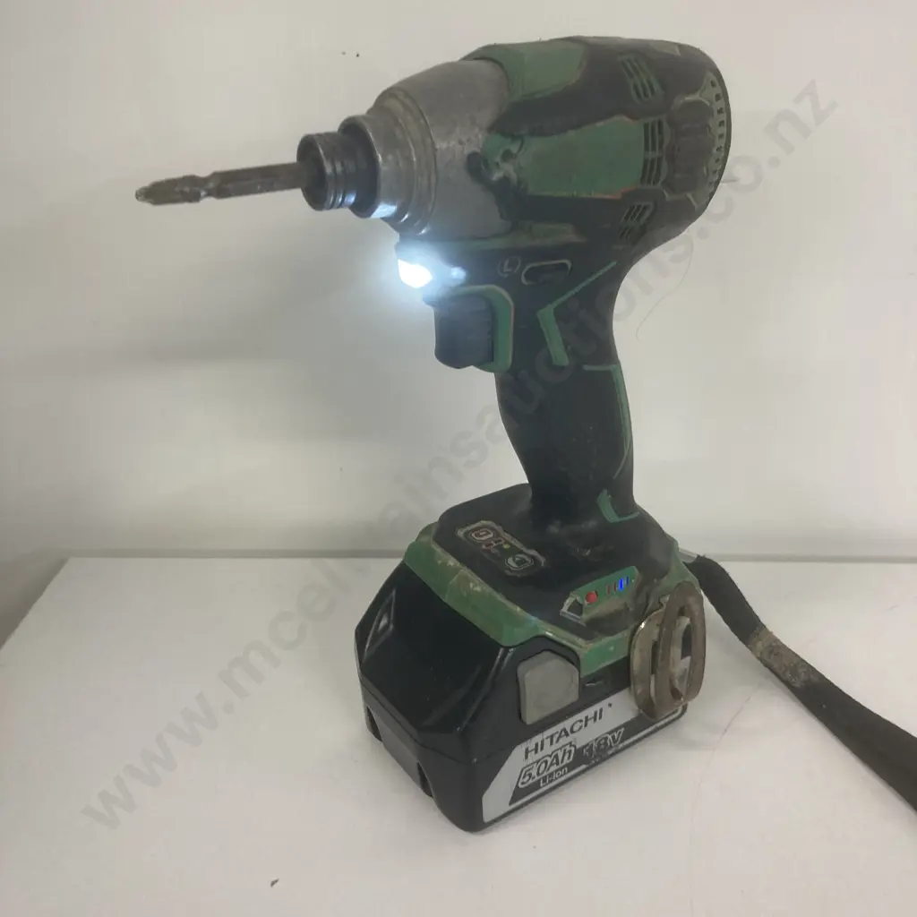 Hikoki 18V Cordless Impact Driver & Hitachi 5.0Ah Battery, Working (No Charger) Image 1++